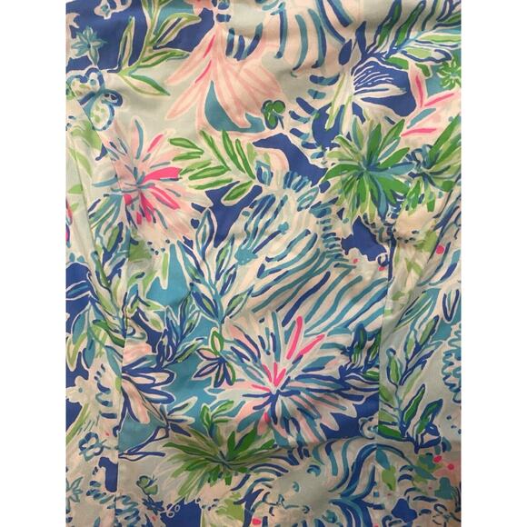 Lilly Pulitzer Fiesta Stretch Dress Coastal Blue Lion Around Size 2 EUC - Picture 2 of 8